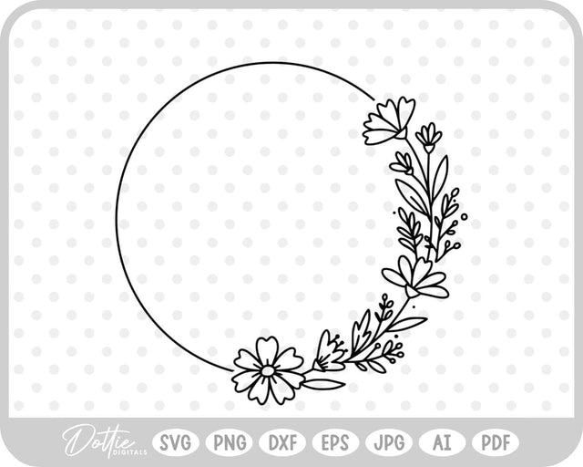Wildflower Wreath SVG DottieDigitals 