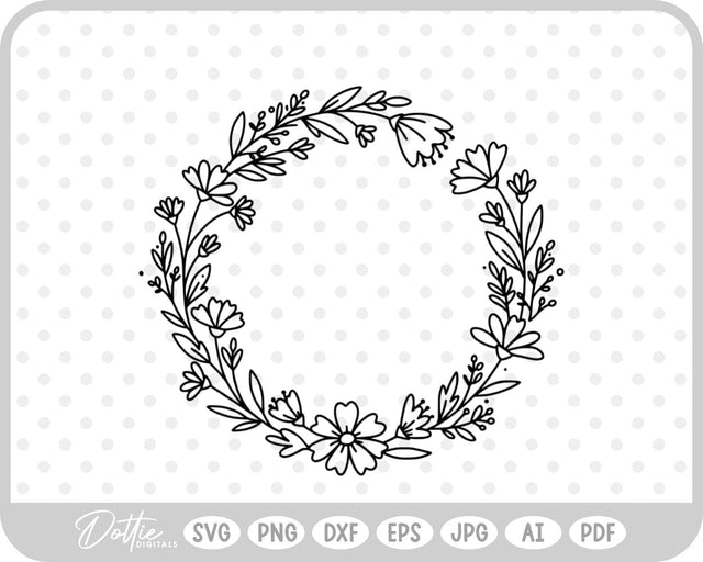 Wildflower Wreath SVG DottieDigitals 