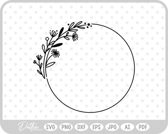 Wildflower Wreath SVG DottieDigitals 