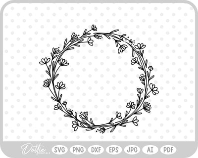 Wildflower Wreath SVG DottieDigitals 