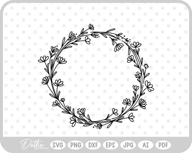 Wildflower Wreath SVG DottieDigitals 