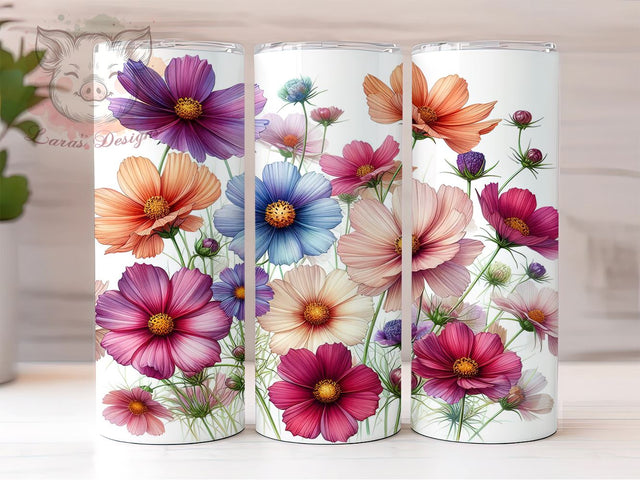 Wildflowers 20 oz Skinny Tumbler Sublimation Design, Straight & Tapered Tumbler Png, Floral Flowers Tumbler Png, Digital Download PNG Sublimation Lara' s Designs 