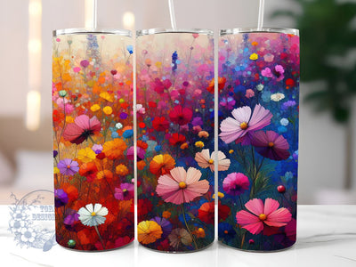 Wildflowers 20oz Skinny Tumbler, Flower Tumbler Png, Straight & Tapered Tumbler Wrap, Instant Digital Download Sublimation ToriDesigns 