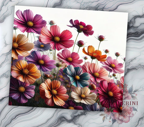 Wildflowers 20oz Tumbler , Flowers Sublimation Design, Straight & Tapered Tumbler Wrap, Instant Digital Download Sublimation Li Zamperini 