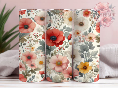 Wildflowers 20oz Tumbler Wrap PNG, Flowers Pattern Tumbler Png, Straight & Tapered Tumbler Wrap, Instant Digital Download Sublimation Li Zamperini 
