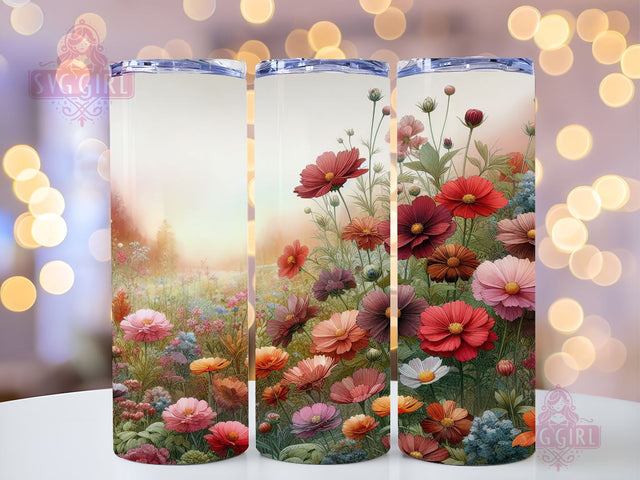 Wildflowers 20oz Tumbler Wrap Sublimation Design, Straight Tapered Tumbler Wrap, Field flowers Tumbler Png, Instant Digital Download Sublimation SvggirlplusArt 