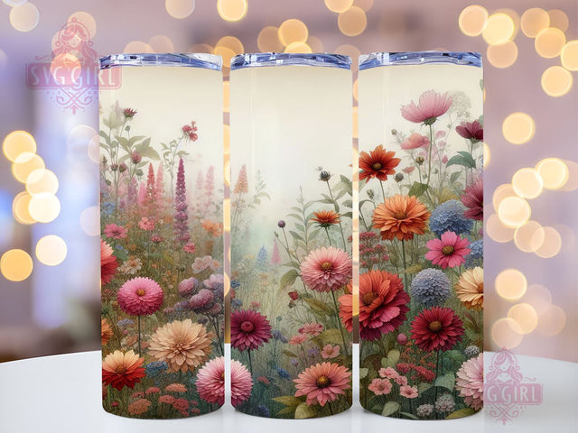 Wildflowers 20oz Tumbler Wrap Sublimation Design, Straight Tapered Tumbler Wrap, Field flowers Tumbler Png, Instant Digital Download Sublimation SvggirlplusArt 