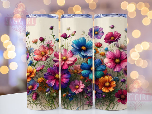 Wildflowers 20oz Tumbler Wrap Sublimation Design, Straight Tapered Tumbler Wrap, Field Flowers Tumbler Png, Instant Digital Download Sublimation SvggirlplusArt 