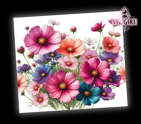 Wildflowers 20oz Tumbler Wrap Sublimation Design, Straight Tapered Tumbler Wrap, Flowers Tumbler Png, Instant Digital Download Sublimation SvggirlplusArt 