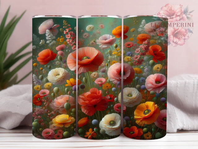 Wildflowers Botanical Pattern 20oz Tumbler, Diverse Floral Design, Sublimation Wrap, 20oz Tumbler Design, Inspirational Gift, PNG Tumbler Wrap, Botanical Pattern Sublimation Li Zamperini 