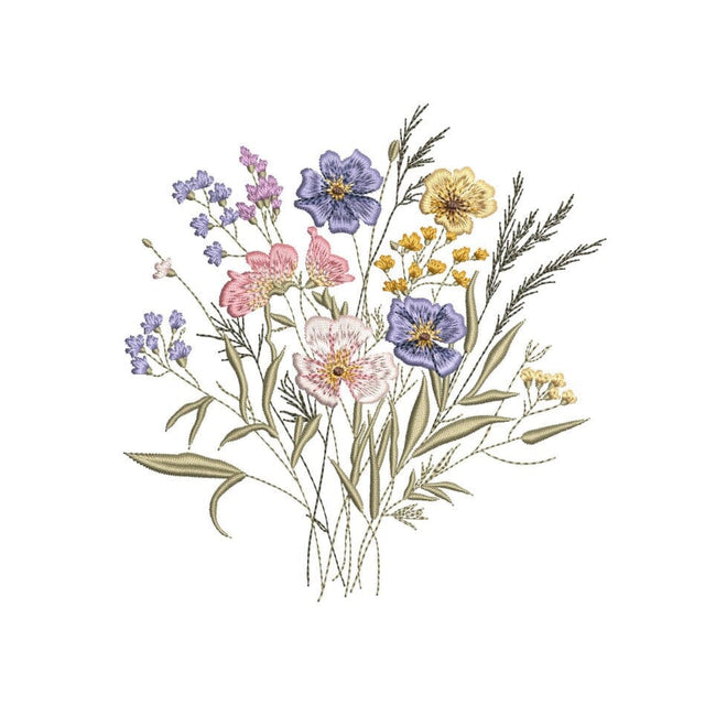 Wildflowers Machine Embroidery Design, 3 sizes, Instant Download Embroidery/Applique DESIGNS Nino Nadaraia 