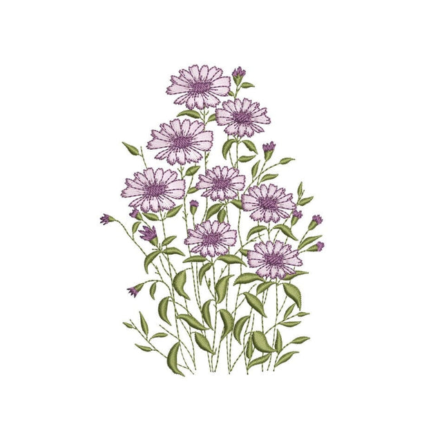 Wildflowers Machine Embroidery Design, 3 sizes, Instant Download Embroidery/Applique DESIGNS Nino Nadaraia 