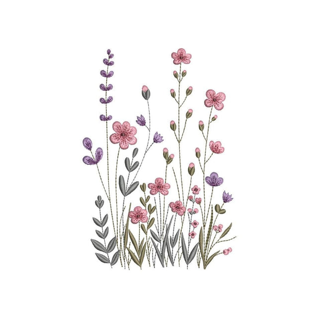 Wildflowers Machine Embroidery Design, 3 sizes, Instant Download Embroidery/Applique DESIGNS Nino Nadaraia 