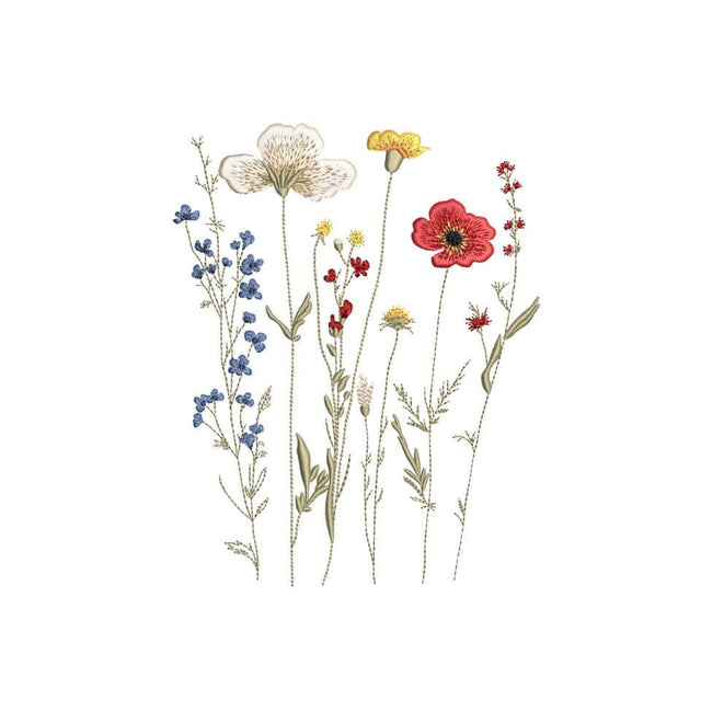 Wildflowers Machine Embroidery Design, 3 sizes, Instant Download Embroidery/Applique DESIGNS Nino Nadaraia 
