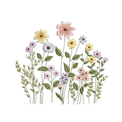 Wildflowers Machine Embroidery Design, 3 sizes, Instant Download Embroidery/Applique DESIGNS Nino Nadaraia 