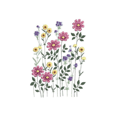 Wildflowers Machine Embroidery Design, 3 sizes, Instant Download Embroidery/Applique DESIGNS Nino Nadaraia 