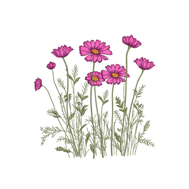 Wildflowers Machine Embroidery Design, 3 sizes, Instant Download Embroidery/Applique DESIGNS Nino Nadaraia 