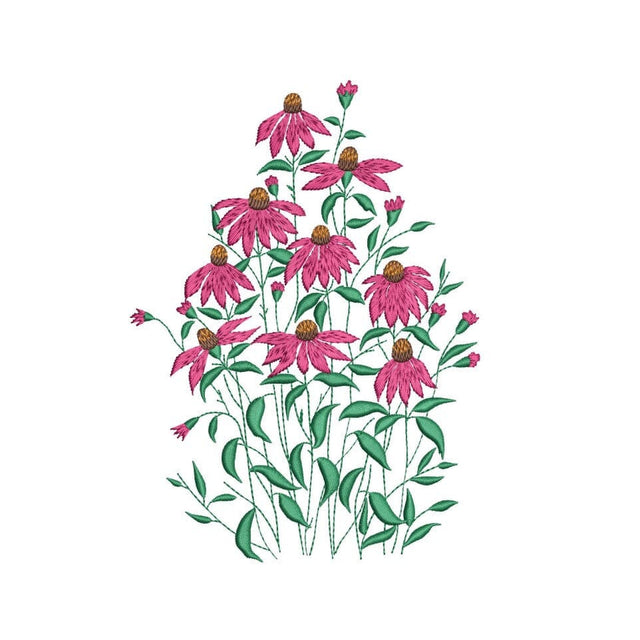 Wildflowers Machine Embroidery Design, 4 sizes, Instant Download Embroidery/Applique DESIGNS Nino Nadaraia 