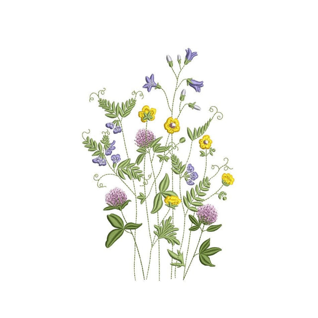 Wildflowers Machine Embroidery Design, 4 sizes, Instant Download Embroidery/Applique DESIGNS Nino Nadaraia 