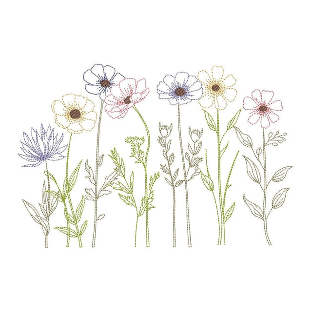 Wildflowers Machine Embroidery Design, 4 sizes, Instant Download Embroidery/Applique DESIGNS Nino Nadaraia 