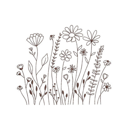 Wildflowers Machine Embroidery Design, 5 sizes, Instant Download Embroidery/Applique DESIGNS Nino Nadaraia 