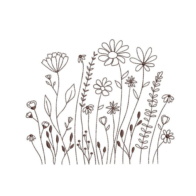 Wildflowers Machine Embroidery Design, 5 sizes, Instant Download Embroidery/Applique DESIGNS Nino Nadaraia 