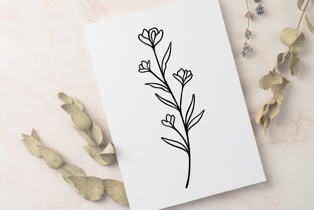Wildflowers On Stem SVG RFCreative 