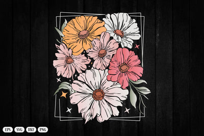 Wildflowers svg , Floral svg , Wild flower svg , flower sketch svg , Flower Svg , cricut and silhouette , Vintage Flower Svg SVG DesignDestine 