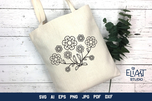 Wildflowers SVG, Spring Flowers SVG Cut File. SVG Elinorka 