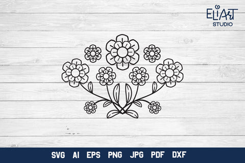 Wildflowers SVG, Spring Flowers SVG Cut File. SVG Elinorka 