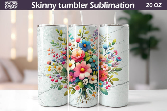 Wildflowers Tumbler Wrap | I Floral Tumbler Sublimation Sublimation WatercolorColorDream 