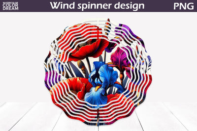 Wildflowers Wind Spinner Sublimation WatercolorColorDream 