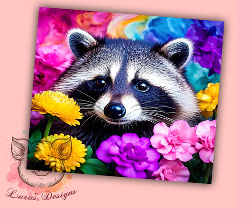 Wildlife Cute Raccoon 20oz Tumbler, Wildlife Design, Sublimation Tumbler, 20oz Tumbler, Animal Drinkware, Cute Raccoon Gift, Nature Lover Gift Sublimation Lara' s Designs 
