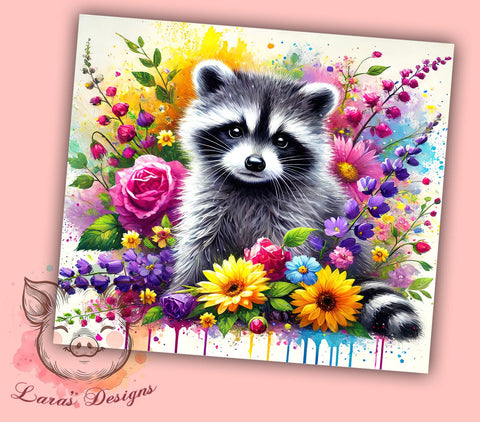 Wildlife Cute Raccoon 20oz Tumbler, Wildlife Design, Sublimation Tumbler, 20oz Tumbler, Animal Drinkware, Cute Raccoon Gift, Nature Lover Gift Sublimation Lara' s Designs 