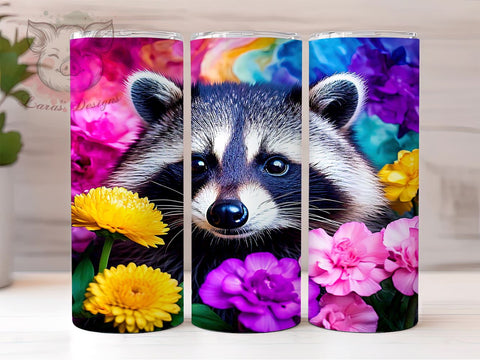 Wildlife Cute Raccoon 20oz Tumbler, Wildlife Design, Sublimation Tumbler, 20oz Tumbler, Animal Drinkware, Cute Raccoon Gift, Nature Lover Gift Sublimation Lara' s Designs 