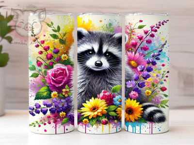 Wildlife Cute Raccoon 20oz Tumbler, Wildlife Design, Sublimation Tumbler, 20oz Tumbler, Animal Drinkware, Cute Raccoon Gift, Nature Lover Gift Sublimation Lara' s Designs 