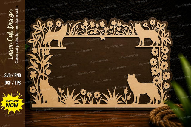Wildlife Floral Frame Laser Cut Svg Design SVG Regulrcrative 