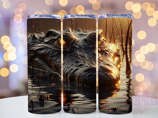 Wildlife Gator Swamp Tumbler, Reptile Tumbler Art, Crocodile Wrap Design, Wildlife Tumbler Print, Gator Cup Artwork, Swamp Animal Design, Florida Theme Tumbler Sublimation SvggirlplusArt 