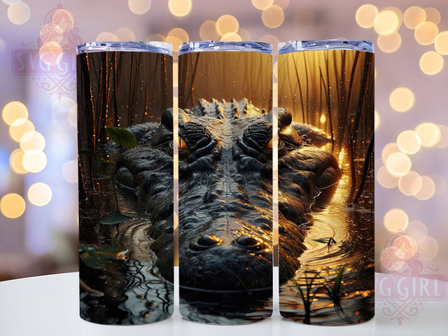 Wildlife Gator Swamp Tumbler, Reptile Tumbler Art, Crocodile Wrap Design, Wildlife Tumbler Print, Gator Cup Artwork, Swamp Animal Design, Florida Theme Tumbler Sublimation SvggirlplusArt 