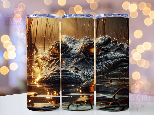 Wildlife Gator Swamp Tumbler, Reptile Tumbler Art, Crocodile Wrap Design, Wildlife Tumbler Print, Gator Cup Artwork, Swamp Animal Design, Florida Theme Tumbler Sublimation SvggirlplusArt 