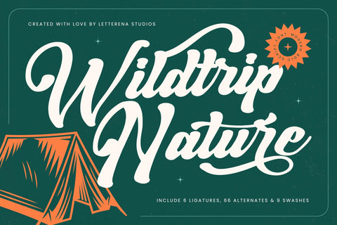 Wildtrip Nature - Modern Bold Script Font Letterena Studios 