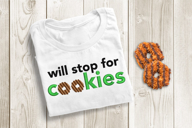 Will Stop for Cookies Embroidery Embroidery/Applique DESIGNS Designed by Geeks 