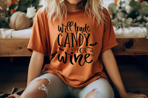 Will Trade Candy for Wine Halloween SVG SVG Pickled Thistle Creative 
