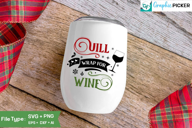 Will Wrap For Wine SVG Design, Christmas Wine SVG Design, Christmas SVG Cut File, Christian Round Ornaments, Nativity Christmas SVG Design, Christmas Wine SVG Design SVG DesignPlante 503 