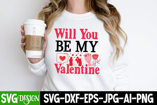 Will You be My Valentine SVG Cut File, Will You be My Valentine Sublimation Design PNG, Valentine's Day SVG Cut File,Happy Valentine's Day SVG ,Valentine SVG Bundle, Love SVG Bundle SVG BlackCatsMedia 
