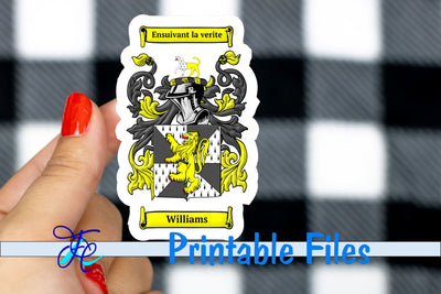 Williams Coat of Arms Sticker Sublimation Family Creations 
