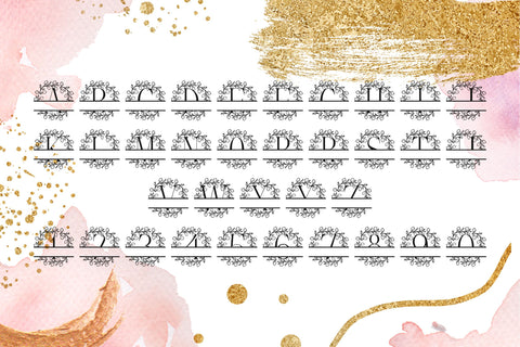 Willow Crown Split Monogram Font Dm Letter Studio 