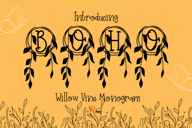 Willow Vine Monogram Font Dm Letter Studio 