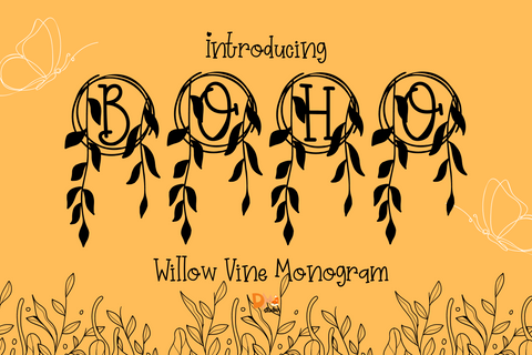 Willow Vine Monogram Font Dm Letter Studio 