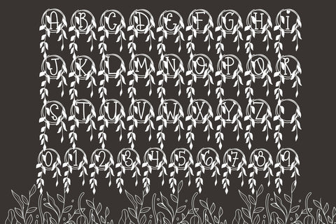 Willow Vine Monogram Font Dm Letter Studio 